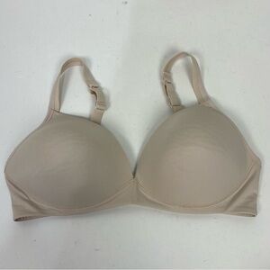Warners nude tan blush pink wireless padded bra size 36C